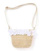 【ベベ オンライン ストア/BEBE ONLINE STORE / KIDS】の【お揃い】麦わら見えフリルデザイン ペーパーショルダーバッグ 大人の最旬トレンドファッション＆コーディネート founy(ファウニー) ファッション Fashion キッズファッション Fashion for Kids 春 Spring ショルダー Shoulder, Shoulder Strap スマート Smart, Elegant チャーム Charm, Pendant フランス France, French フリル Frill, Ruffle ペーパー Paper, Kraft Paper マグネット Magnet, Magnetic Closure ワンポイント One Point, Statement Accent S/S・春夏 SS, Spring/Summer, Warm Season 夏 Summer 2026年 2026 2026春夏・S/S Spring/Summer 2026 SS26 thumbnail ホワイト|ID: prp329100004990697 ipo3291000000037380737