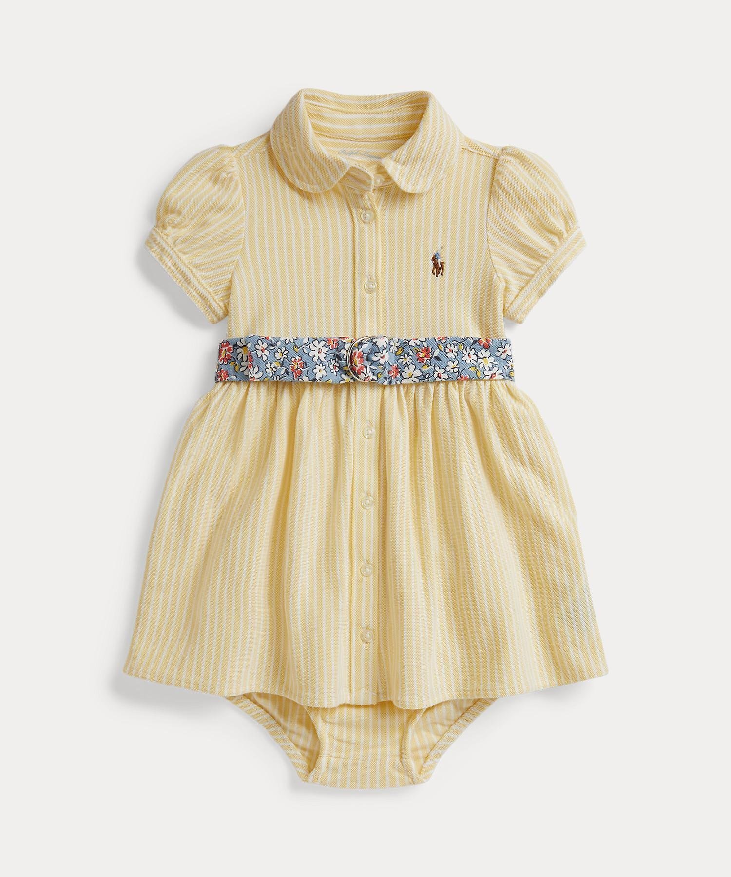 【ラルフローレン/RALPH LAUREN / KIDS】の(ベビー)ベルテッド オックスフォード メッシュ ポロ ドレス ブルマー インテリア・キッズ・メンズ・レディースファッション・服の通販 founy(ファウニー) 　ファッション　Fashion　キッズファッション　Fashion for Kids　ワンピース　Dresses　シャーリング　Shirring, Ruched　ショーツ　Shorts, Short Pants　ストライプ　Stripe, Striped Pattern　ダブル　Double, Double-Breasted　ドレス　Dress, One-Piece　フィット　Fit, Slim Fit　フレア　Flare, Flared　ベビー　Baby, Babywear　メッシュ　Mesh, Net Fabric　ヨーク　Yoke, Yoke Design　半袖　Short Sleeve, Half Sleeve　700イエロー|ID: prp329100004990738 ipo3291000000037380782