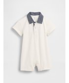 【ギャップ/GAP / KIDS】のピケ ポロ襟 ショートオール (ベビー) 大人の最旬トレンドファッション＆コーディネート founy(ファウニー) ファッション Fashion キッズファッション Fashion for Kids シャンブレー Chambray, Denim-Like Fabric ショート Short, Short Length ベビー Baby, Babywear 半袖 Short Sleeve, Half Sleeve 楽ちん Easy Fit, Comfortable thumbnail NEW_OFF_WHITE|ID: prp329100004991036 ipo3291000000037381213