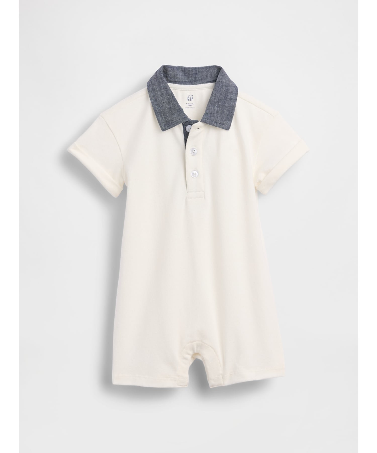 【ギャップ/GAP / KIDS】のピケ ポロ襟 ショートオール (ベビー) インテリア・キッズ・メンズ・レディースファッション・服の通販 founy(ファウニー) 　ファッション　Fashion　キッズファッション　Fashion for Kids　シャンブレー　Chambray, Denim-Like Fabric　ショート　Short, Short Length　ベビー　Baby, Babywear　半袖　Short Sleeve, Half Sleeve　楽ちん　Easy Fit, Comfortable　NEW_OFF_WHITE|ID: prp329100004991036 ipo3291000000037381213