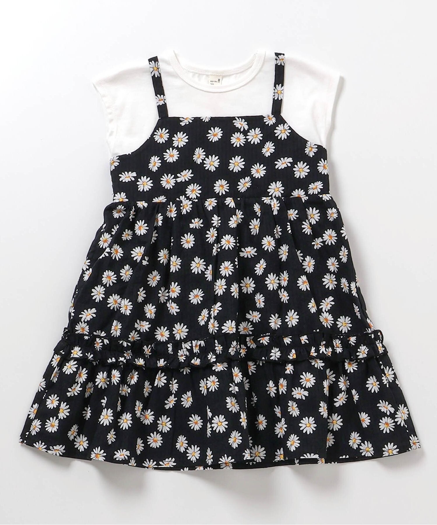 【エフオー オンラインストア/F.O.Online Store / KIDS】の【リンク】3柄フリルキャミドッキングワンピース インテリア・キッズ・メンズ・レディースファッション・服の通販 founy(ファウニー) 　ファッション　Fashion　キッズファッション　Fashion for Kids　ワンピース　Dresses　ブラック|ID: prp329100004991065 ipo3291000000037381295
