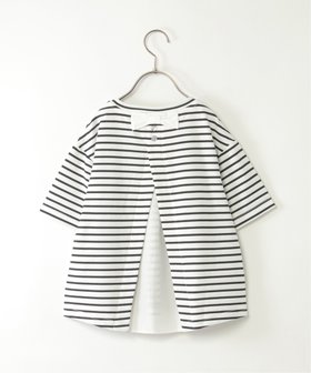 【イッカ/ikka / KIDS】の【接触冷感/親子コーデ】冷感バックシャンボーダープルオーバー(120~160cm) 大人の最旬トレンドファッション＆コーディネート founy(ファウニー) ファッション Fashion キッズファッション Fashion for Kids トップス・カットソー Cut & Sew Tops おすすめ Recommended / Our Picks ボーダー Border, Stripe リボン Ribbon, Bow 夏 Summer 定番 Standard, Basic Item |ID:prp329100004991099