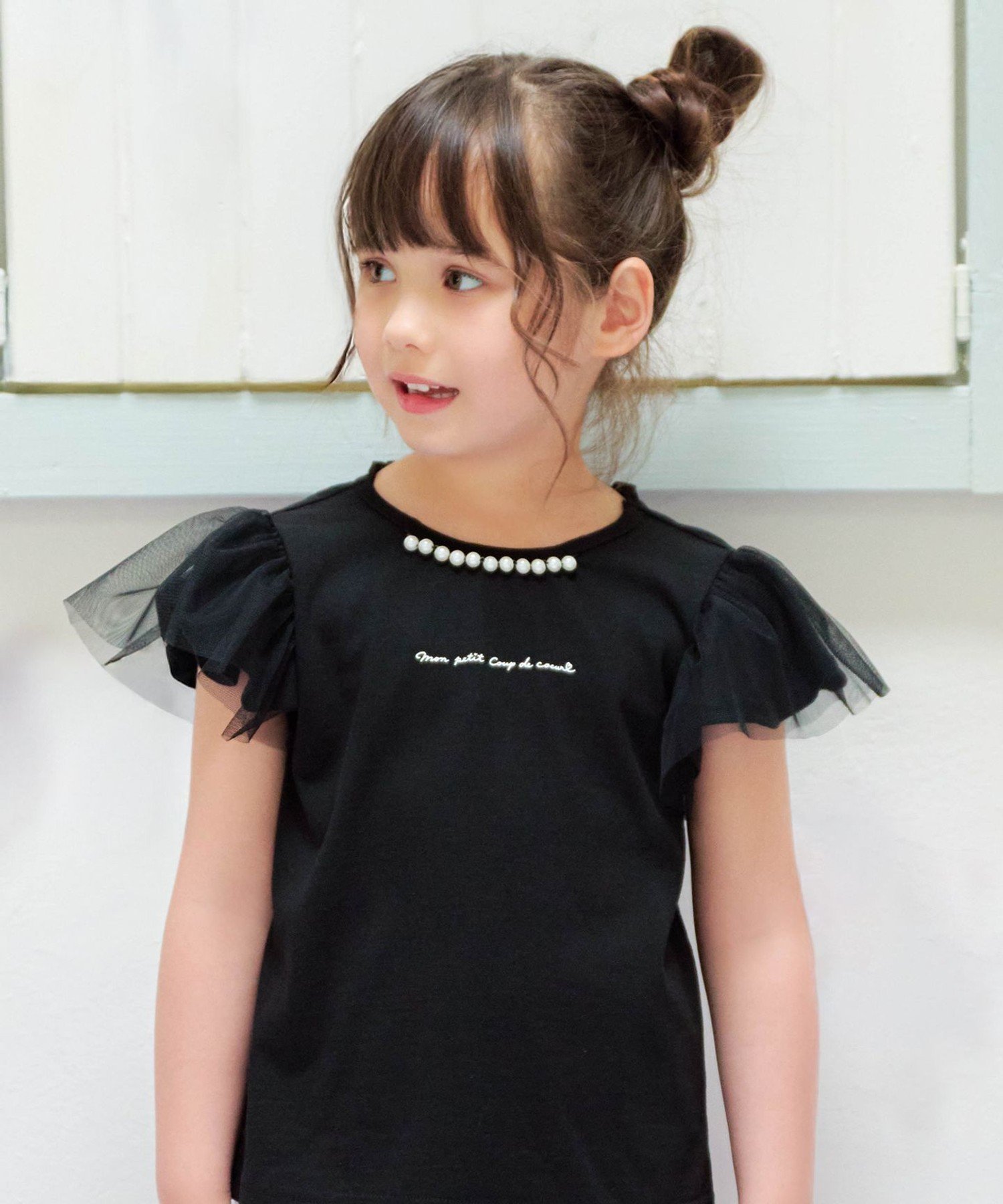 【エニー/ANY / KIDS】のひんやりクール パールTシャツ インテリア・キッズ・メンズ・レディースファッション・服の通販 founy(ファウニー) 　ファッション　Fashion　キッズファッション　Fashion for Kids　ガーリー　Girly, Feminine Style　クール　Cool, Chic　チュール　Tulip, Tulip Motif　パール　Pearl, Pearl Accent　ポケット　Pocket, Pocket Detail　エレガント 上品　Elegant　夏　Summer　定番　Standard, Basic Item　ブラック[005]|ID: prp329100004991122 ipo3291000000037381586
