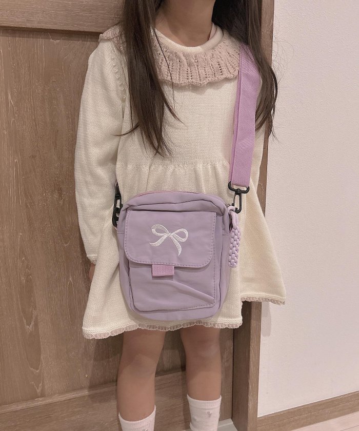 【ミニョントレフル ルーム403 セレクト/mignon trefle Room403 selected / KIDS】のlulu noix/リボンショルダーバッグ インテリア・キッズ・メンズ・レディースファッション・服の通販 founy(ファウニー) https://founy.com/ ファッション Fashion キッズファッション Fashion for Kids エンブロイダリー Embroidery Design ポケット Pocket, Pocket Detail リボン Ribbon, Bow 人気 Popular, Best Seller |ID: prp329100004991142 ipo3291000000037381670