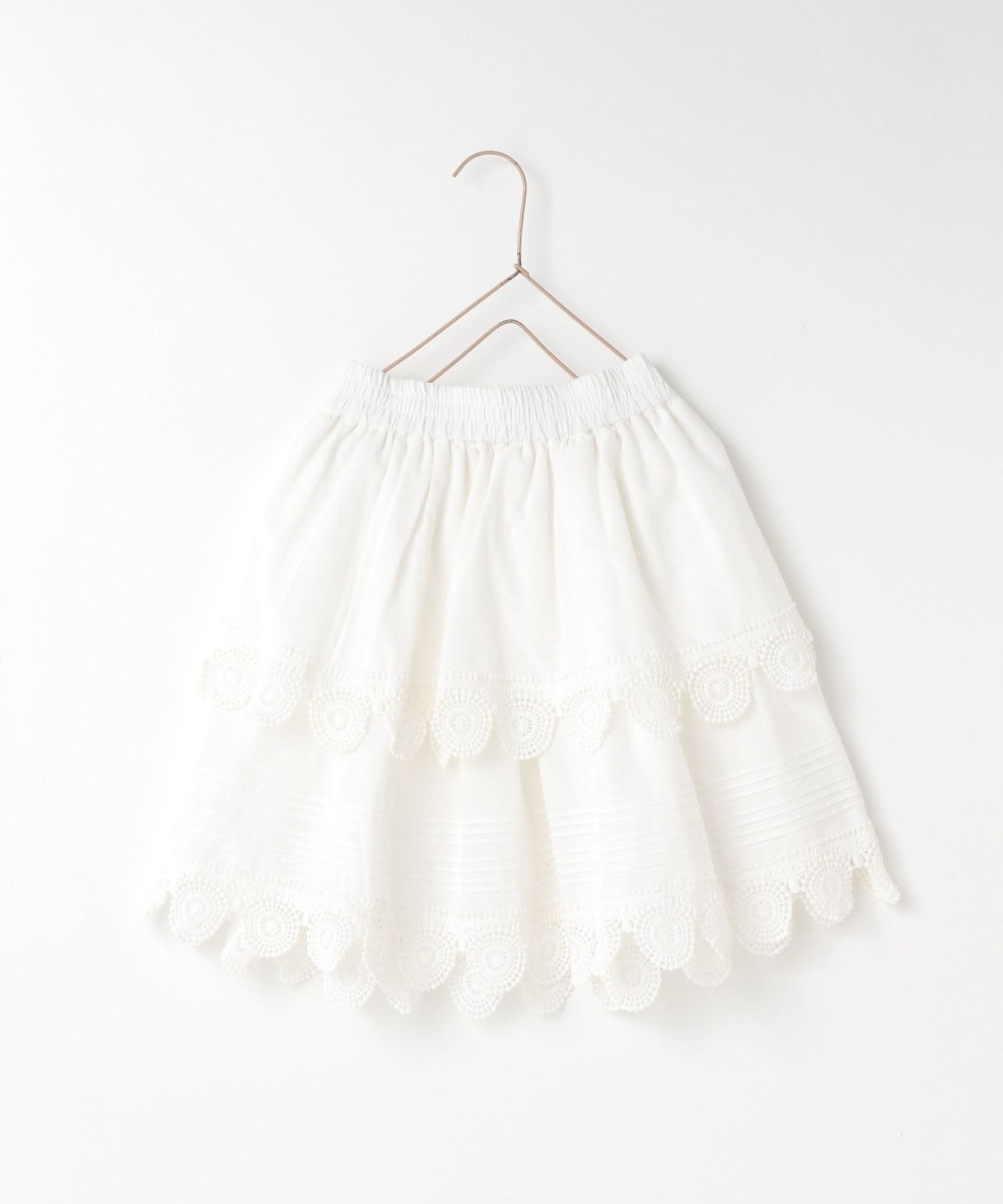 【ローリーズファーム/LOWRYS FARM / KIDS】のレースミディスカート インテリア・キッズ・メンズ・レディースファッション・服の通販 founy(ファウニー) 　ファッション　Fashion　キッズファッション　Fashion for Kids　スウェット / スエット　Sweatshirt, Sweatwear　デニム　Denim, Jeans Material　ビンテージ　Vintage, Retro Style　レース　Lace, Lace Fabric　オフ|ID: prp329100004991192 ipo3291000000037381898