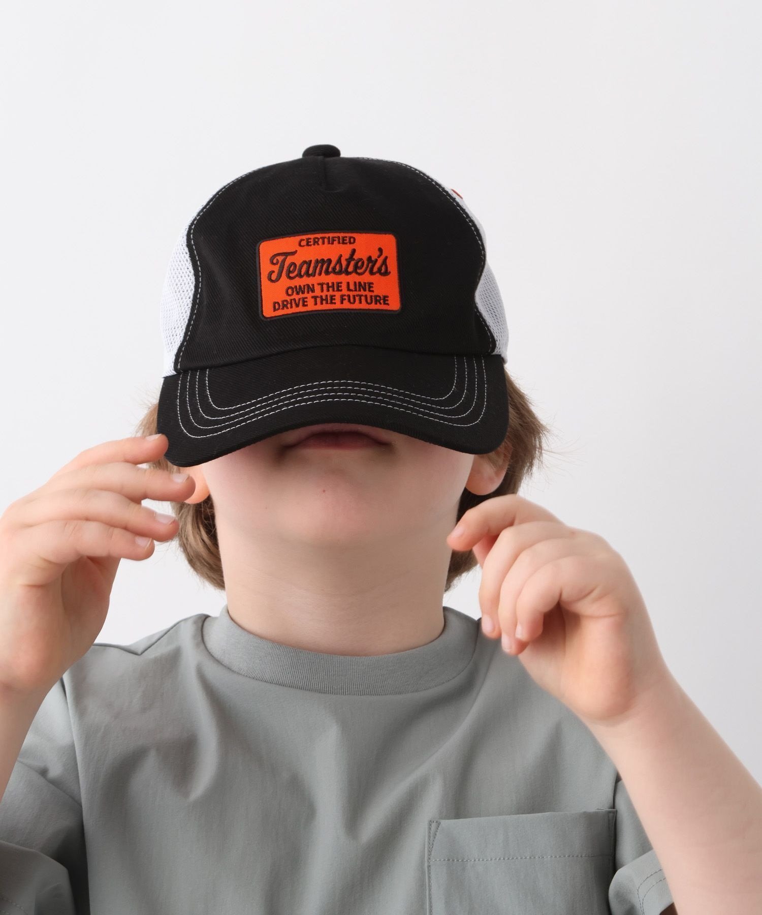 【グローバルワーク/GLOBAL WORK / KIDS】の洗えるドライトラッカーCAP/キッズ/666198 インテリア・キッズ・メンズ・レディースファッション・服の通販 founy(ファウニー) 　ファッション　Fashion　キッズファッション　Fashion for Kids　おすすめ　Recommended / Our Picks　シンプル　Simple, Minimal　デニム　Denim, Jeans Material　帽子　Hat, Headwear　洗える　Machine Washable　ブラックワッペン12|ID: prp329100004991209 ipo3291000000037381983