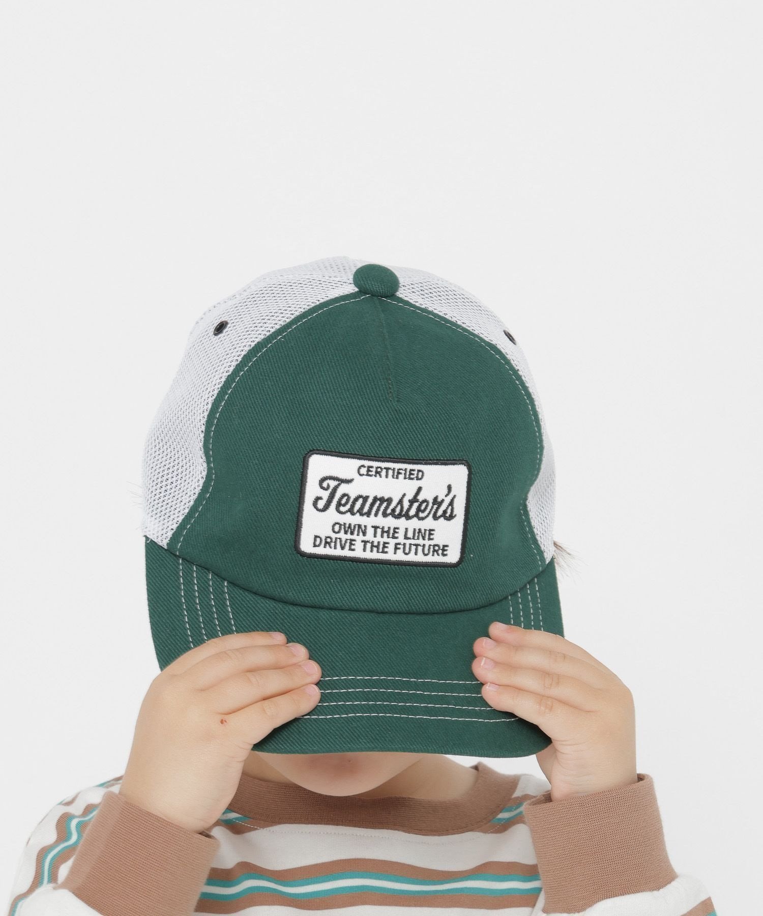 【グローバルワーク/GLOBAL WORK / KIDS】の洗えるドライトラッカーCAP/キッズ/666198 インテリア・キッズ・メンズ・レディースファッション・服の通販 founy(ファウニー) 　ファッション　Fashion　キッズファッション　Fashion for Kids　おすすめ　Recommended / Our Picks　シンプル　Simple, Minimal　デニム　Denim, Jeans Material　帽子　Hat, Headwear　洗える　Machine Washable　グリーンワッペン75|ID: prp329100004991209 ipo3291000000037381984