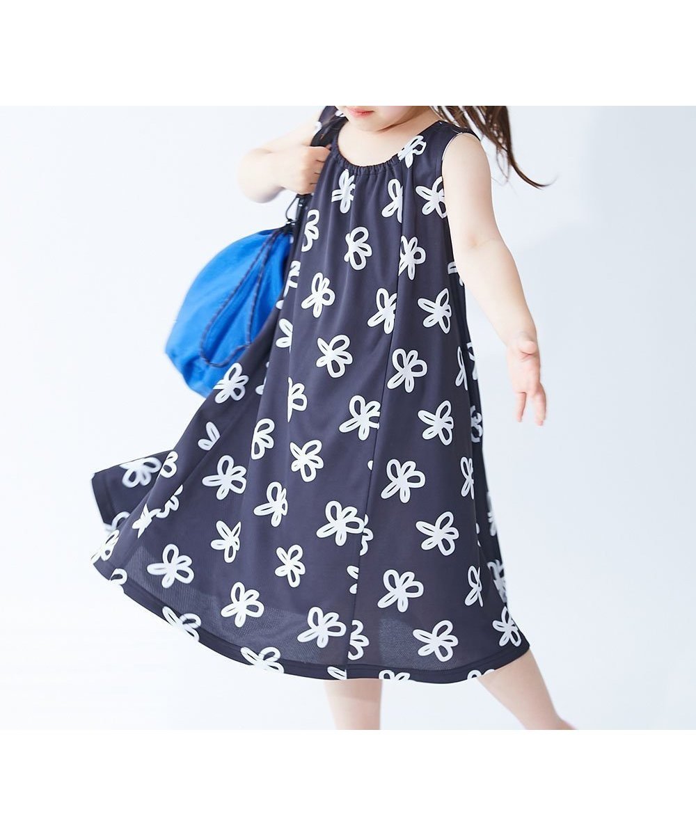 【デビロック/devirock / KIDS】の【涼感 サラッとメッシュ】総柄 タンクワンピース 子供服 キッズ 女の子 速乾 26SS インテリア・キッズ・メンズ・レディースファッション・服の通販 founy(ファウニー) 　ファッション　Fashion　キッズファッション　Fashion for Kids　ワンピース　Dresses　ストレッチ　Stretch, Stretchy Fabric　タンク　Tank Top, Sleeveless Top　メッシュ　Mesh, Net Fabric　夏　Summer　2026年　2026　2026春夏・S/S　Spring/Summer 2026 SS26　020-花-ブラック|ID: prp329100004991220 ipo3291000000037382053