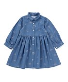 【ベベ オンライン ストア/BEBE ONLINE STORE / KIDS】の刺しゅう総柄襟付きデニムワンピース(80~130cm) 大人の最旬トレンドファッション＆コーディネート founy(ファウニー) ファッション Fashion キッズファッション Fashion for Kids ワンピース Dresses 秋 Autumn ガーリー Girly, Feminine Style ギャザー Gathered, Ruffled チェック Check, Plaid, Tartan チュール Tulip, Tulip Motif デニム Denim, Jeans Material 長袖 Long Sleeve, Full Sleeve フレンチ French, French Style ミックス Mix, Mixed Style モチーフ Motif, Design Theme リボン Ribbon, Bow ロマンティック Romantic, Feminine Style A/W・秋冬 Autumn/Winter エレガント 上品 Elegant 2025年 2025 2025-2026秋冬・A/W Autumn/Winter 2025–26 AW25–26 thumbnail ブルー系|ID: prp329100004991237 ipo3291000000037382134