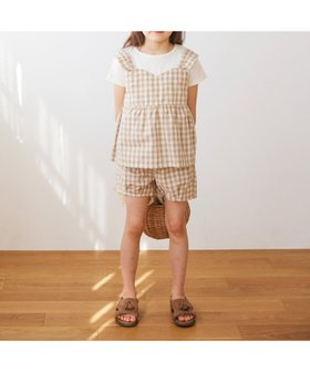 【エバ―クローゼット/ever closet / KIDS】のドッキング Tシャツ トップス 半袖 春服 夏服 重ね着風 女の子 子供 子供服 大人の最旬トレンドファッション＆コーディネート founy(ファウニー) ファッション Fashion キッズファッション Fashion for Kids トップス・カットソー Cut & Sew Tops イエロー Yellow 春 Spring ショート Short, Short Length デニム Denim, Jeans Material トレンド Trend, Trending Now ドッキング Docking, Mixed Material ドット Polka Dot, Dot Pattern フラワー Flower, Floral ボトム Bottoms, Lower Wear 半袖 Short Sleeve, Half Sleeve ラベンダー Lavender レギンス Leggings, Stretch Pants 楽ちん Easy Fit, Comfortable 再入荷 Restock / Back in Stock 夏 Summer |ID:prp329100004991274