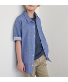 【イッカ/ikka / KIDS】の【親子コーデ】シャンブレー5分袖シャツ(120~160cm) 大人の最旬トレンドファッション＆コーディネート founy(ファウニー) ファッション Fashion キッズファッション Fashion for Kids おすすめ Recommended / Our Picks シャンブレー Chambray, Denim-Like Fabric シンプル Simple, Minimal ストライプ Stripe, Striped Pattern メンズ Men's, Menswear ワンポイント One Point, Statement Accent 無地 Plain, Solid Color thumbnail ブルー|ID: prp329100004991297 ipo3291000000037382366