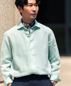 【シップス/SHIPS / MEN】のSHIPS ウォッシュド リネン ワンピースカラー ソリッド シャツ 大人の最旬トレンドファッション＆コーディネート founy(ファウニー) ファッション Fashion メンズファッション Fashion for Men イエロー Yellow カフス Cuff Design ショーツ Shorts, Short Pants ジャケット Jacket, Outerwear ドレス Dress, One-Piece バランス Balance, Style Balance ラウンド Round, Round Neck リゾート Resort, Vacation Style リネン Linen, Linen Fabric おすすめ Recommended / Our Picks 夏 Summer エレガント 上品 Elegant |ID:prp329100004991431