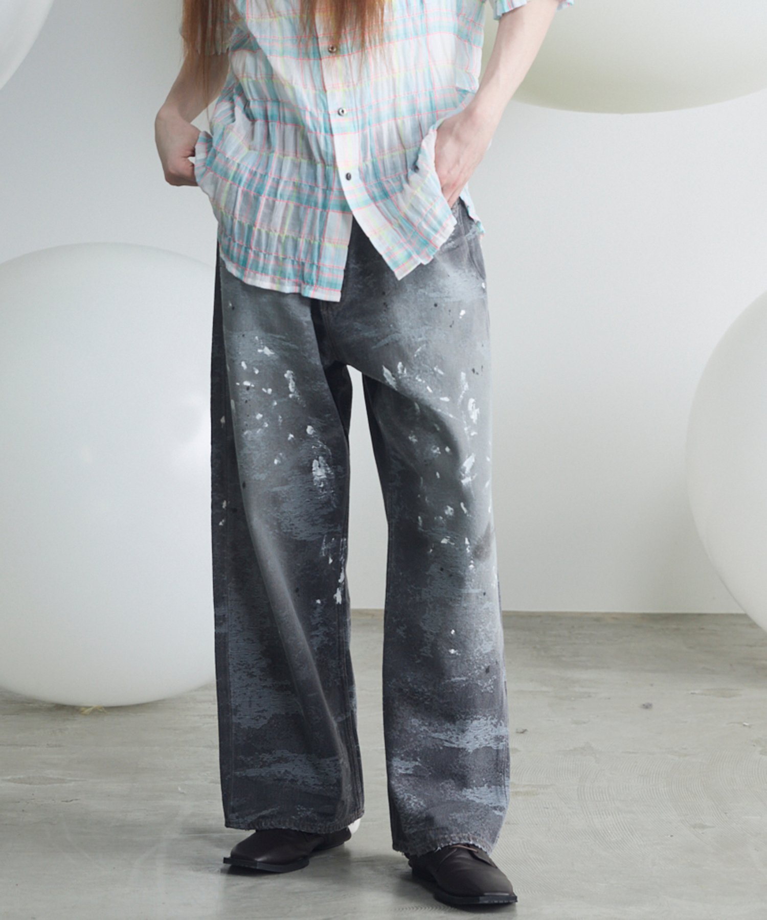 【メゾンスペシャル/MAISON SPECIAL】のDestroy Damage Jacquard Prime-Wide Straight Denim 大人の最旬トレンドファッション＆コーディネート founy(ファウニー) 　ファッション　Fashion　レディースファッション　Fashion for Women　ストレート　Straight, Straight Cut　スラックス　Slacks, Dress Pants　ダメージ　Distressed, Destroyed　デニム　Denim, Jeans Material　ドローコード　Drawcord, Drawstring Cord　定番　Standard, Basic Item　パターン　Pattern, Design Print　ロング　Long, Long-Length　ワイド　Wide, Wide Fit　 other-1|ID: prp329100004991437 ipo3291000000037382993