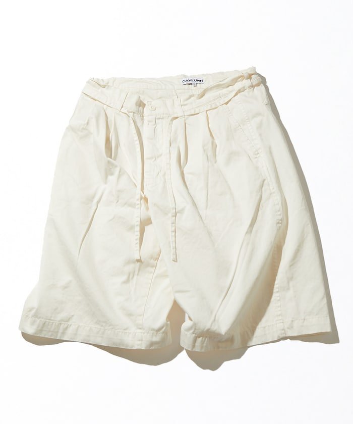 【フリークスストア/FREAK'S STORE】のExtra Long Staple Organic Cotton 2 Tuck Chino Shorts インテリア・キッズ・メンズ・レディースファッション・服の通販 founy(ファウニー) 　ファッション　Fashion　メンズファッション　Fashion for Men　スピンドル　Spindle, Drawcord　ワイド　Wide, Wide Fit　オフホワイト|ID: prp329100004991468 ipo3291000000037383110
