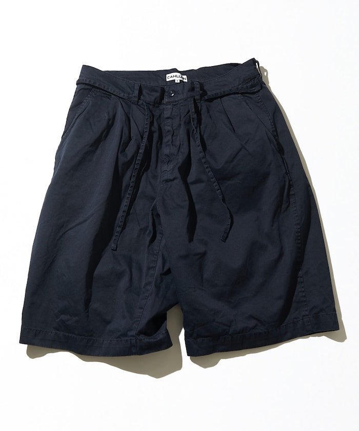 【フリークスストア/FREAK'S STORE】のExtra Long Staple Organic Cotton 2 Tuck Chino Shorts インテリア・キッズ・メンズ・レディースファッション・服の通販 founy(ファウニー) 　ファッション　Fashion　メンズファッション　Fashion for Men　スピンドル　Spindle, Drawcord　ワイド　Wide, Wide Fit　ネイビー|ID: prp329100004991468 ipo3291000000037383113
