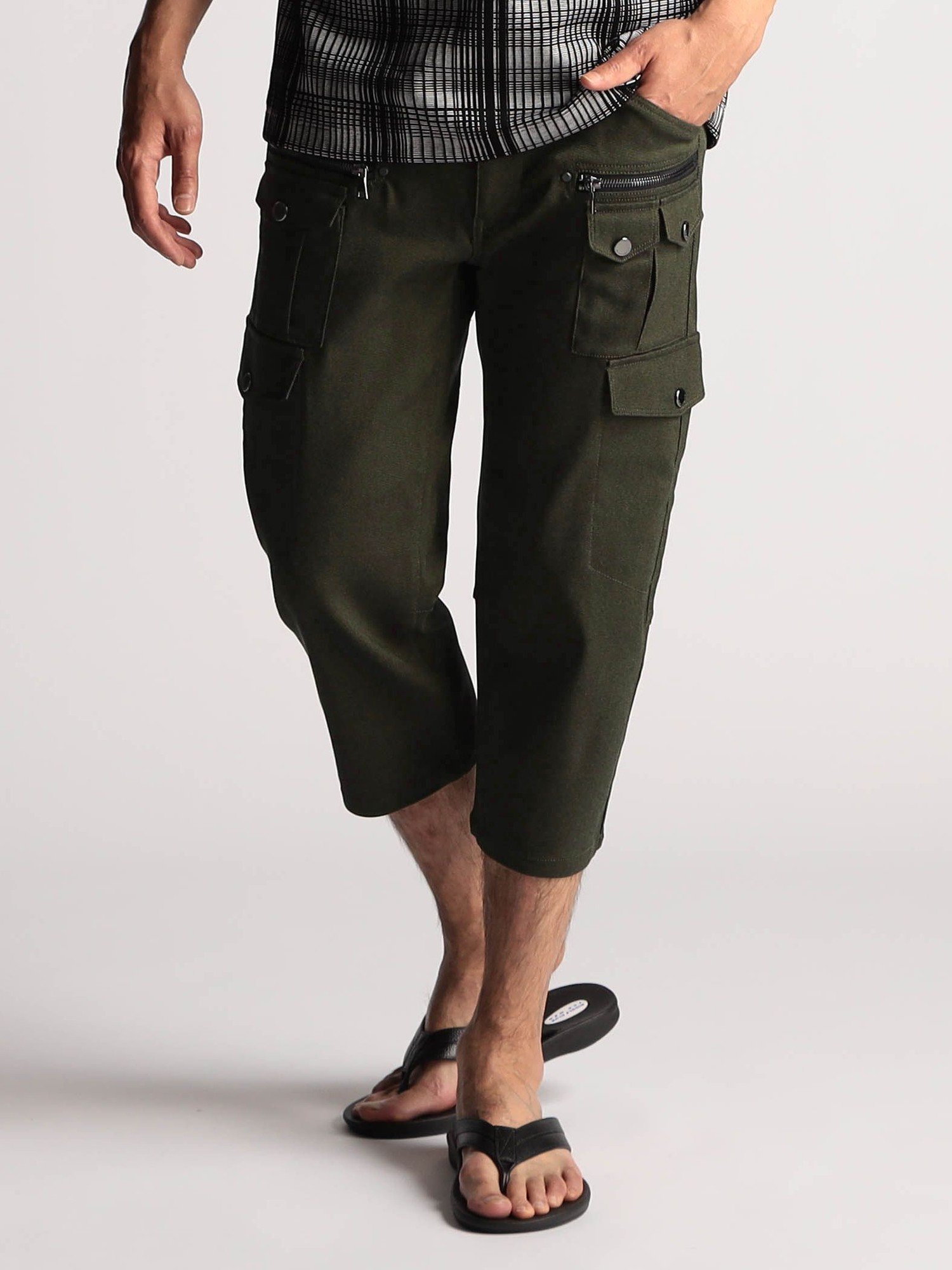 【ニコル/NICOLE / MEN】の【25年モデル EC限定再販売】ガムストレッチ クロップドカーゴパンツ インテリア・キッズ・メンズ・レディースファッション・服の通販 founy(ファウニー) 　ファッション　Fashion　メンズファッション　Fashion for Men　ボトムス　Bottoms　アシンメトリー　Asymmetrical Style　ストレッチ　Stretch, Stretchy Fabric　スマート　Smart, Elegant　夏　Summer　46カーキ|ID: prp329100004991496 ipo3291000000037383224