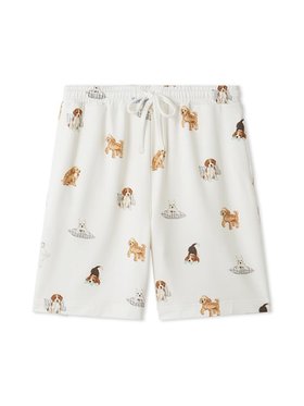 【ジェラート ピケ/gelato pique】の【UNISEX】プレイフルDOG柄ハーフパンツ 大人の最旬トレンドファッション＆コーディネート founy(ファウニー) ファッション Fashion レディースファッション Fashion for Women パンツ Pants & Trousers ショートパンツ・ハーフパンツ High-Waisted & Relaxed Shorts ユニセックス Unisex, Genderless おすすめ Recommended / Our Picks スマート Smart, Elegant ハーフ Half, Half-Length プリント Print, Printed Pattern ボーダー Border, Stripe ポケット Pocket, Pocket Detail ワンポイント One Point, Statement Accent 犬 Dog |ID:prp329100004991518