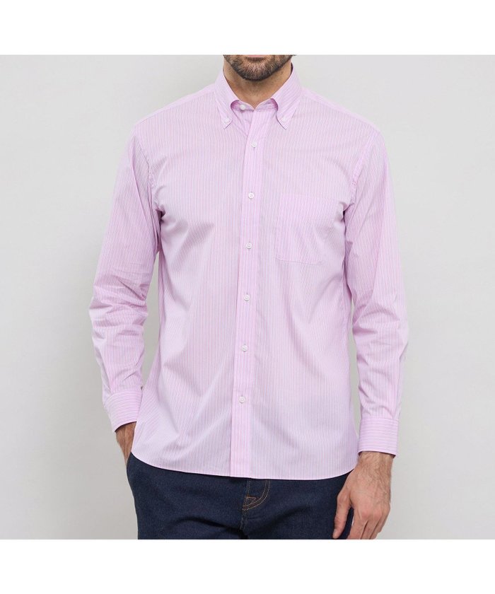 【マッキントッシュ ロンドン/MACKINTOSH LONDON / MEN】のストレッチタイプライターストライプボタンダウンシャツ インテリア・キッズ・メンズ・レディースファッション・服の通販 founy(ファウニー) https://founy.com/ ファッション Fashion メンズファッション Fashion for Men シェイプ Shape, Slim Fit ストレッチ Stretch, Stretchy Fabric タイプライター Typewriter Fabric, Crisp Cotton ロンドン London Style, British Inspired 定番 Standard, Basic Item |ID: prp329100004991539 ipo3291000000037383392