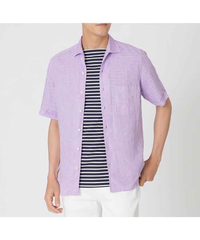 【ポール スチュアート/Paul Stuart / MEN】の先染めフレンチリネンシャンブレー半袖シャツ インテリア・キッズ・メンズ・レディースファッション・服の通販 founy(ファウニー) https://founy.com/ ファッション Fashion メンズファッション Fashion for Men シャンブレー Chambray, Denim-Like Fabric フレンチ French, French Style リネン Linen, Linen Fabric 半袖 Short Sleeve, Half Sleeve 夏 Summer |ID: prp329100004991581 ipo3291000000037383543