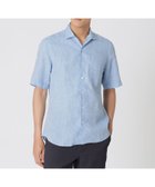 【ポール スチュアート/Paul Stuart / MEN】の先染めフレンチリネンシャンブレー半袖シャツ ブルー系|ID: prp329100004991581 ipo3291000000037383546