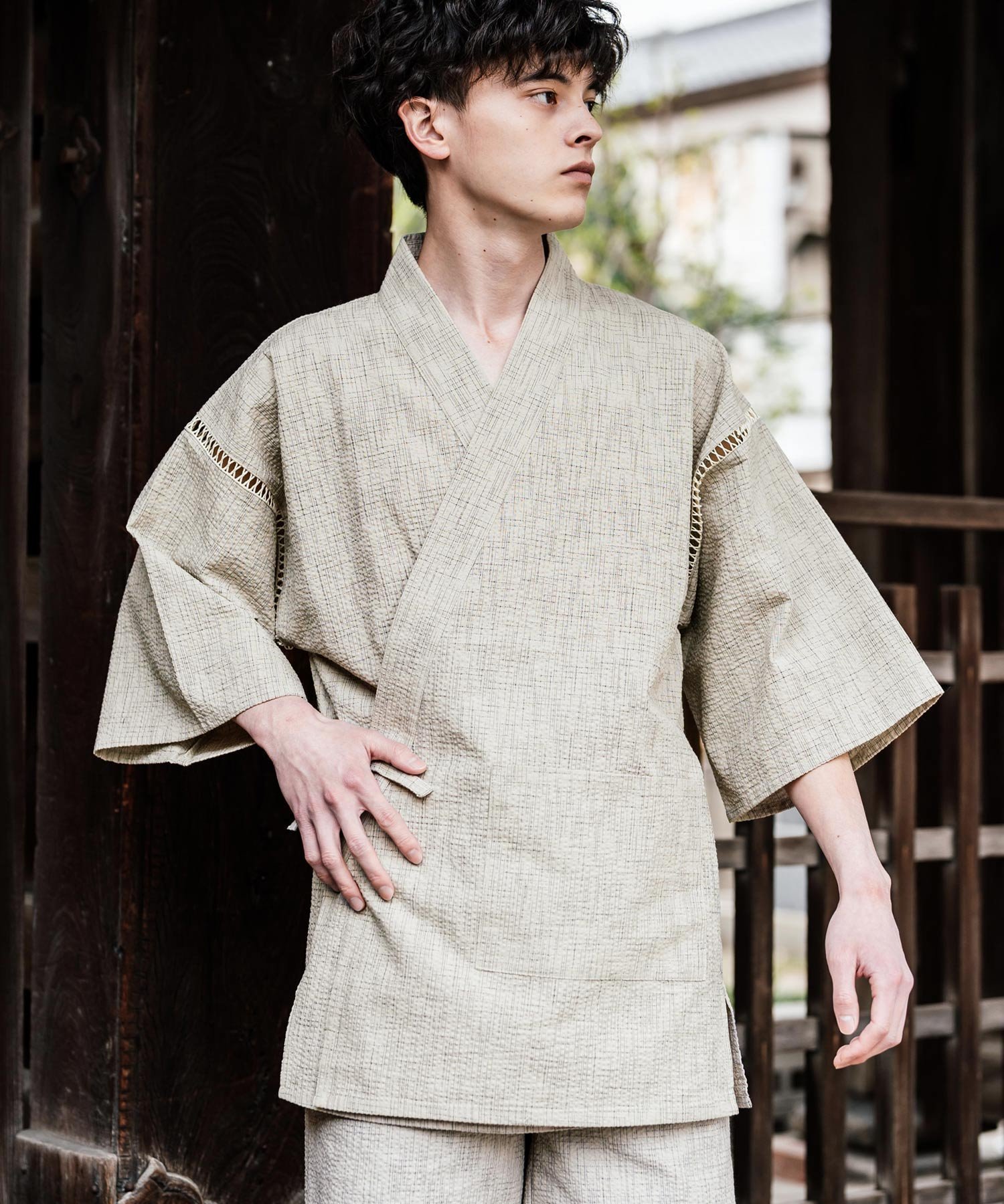 【ロッキーモンロー/Rocky Monroe / MEN】のしじら織り 甚平上下セット インテリア・キッズ・メンズ・レディースファッション・服の通販 founy(ファウニー) 　ファッション　Fashion　メンズファッション　Fashion for Men　スリット　Slit, Slit Detail　ドローコード　Drawcord, Drawstring Cord　フィット　Fit, Slim Fit　ポケット　Pocket, Pocket Detail　リラックス　Relax, Relaxed Fit　レース　Lace, Lace Fabric　再入荷　Restock / Back in Stock　おすすめ　Recommended / Our Picks　夏　Summer　ホワイト|ID: prp329100004991602 ipo3291000000037383636