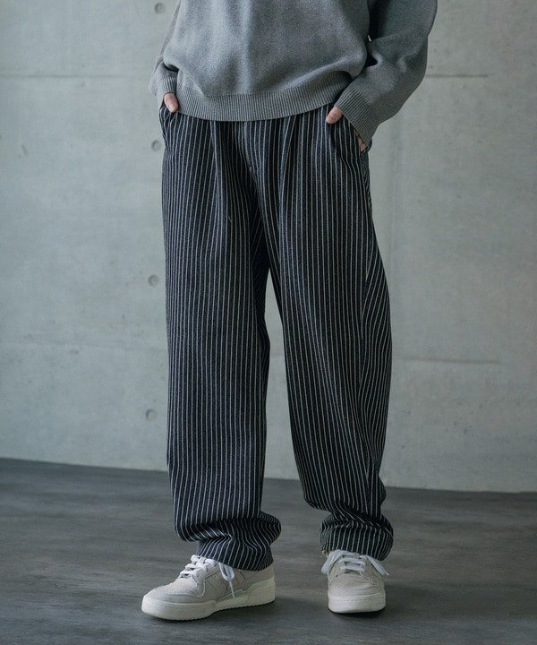 【メンズビギトーキョー/Men's Bigi / MEN】のストレッチヒッコリーワンタックワイドテーパードパンツ インテリア・キッズ・メンズ・レディースファッション・服の通販 founy(ファウニー) https://founy.com/ ファッション Fashion メンズファッション Fashion for Men ボトムス Bottoms ストレッチ Stretch, Stretchy Fabric デニム Denim, Jeans Material ミリタリー Military, Army Style リアル Real, Realistic ワーク Workwear, Utility Style |ID: prp329100004991677 ipo3291000000037383907