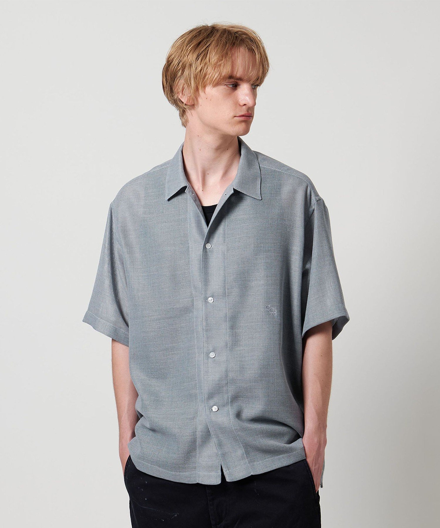 【ユナイテッドアローズ/UNITED ARROWS】のCGS. ローメッシュ キャンプカラー シャツ インテリア・キッズ・メンズ・レディースファッション・服の通販 founy(ファウニー) 　ファッション　Fashion　レディースファッション　Fashion for Women　トップス・カットソー　Cut & Sew Tops　シャツ・ブラウス・オフィスカジュアル　Elegant Blouses & Button-Ups　インナー　Innerwear　シアー　Sheer, See-Through　メッシュ　Mesh, Net Fabric　リラックス　Relax, Relaxed Fit　ワンポイント　One Point, Statement Accent　アウトレット　Outlet / Clearance　LT.BLUE|ID: prp329100004991792 ipo3291000000037384424