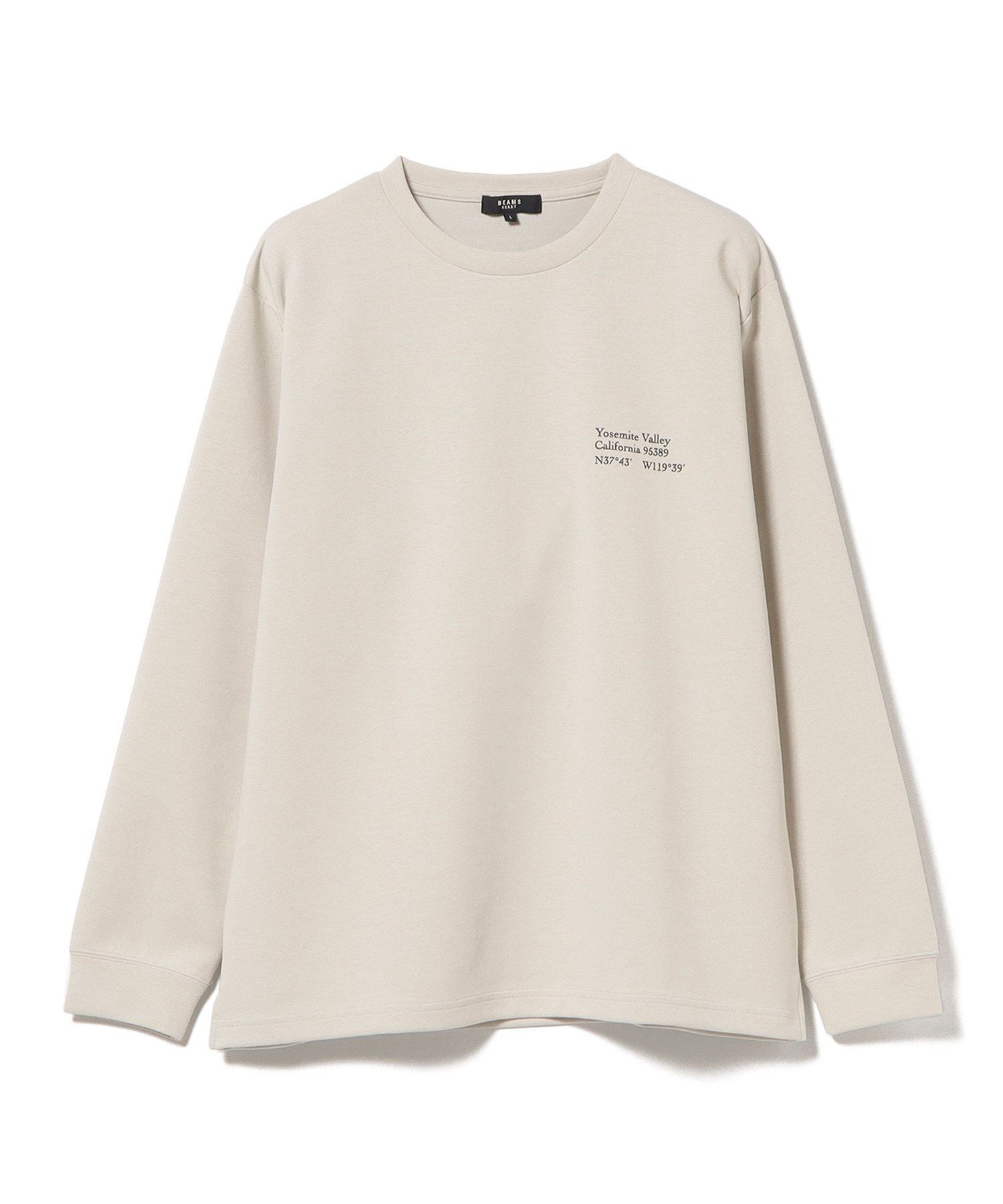 【ビームス/BEAMS / MEN】のダンボール ロゴ プリント ロングスリーブ カットソー(吸水速乾・毛玉軽減) インテリア・キッズ・メンズ・レディースファッション・服の通販 founy(ファウニー) 　ファッション　Fashion　メンズファッション　Fashion for Men　トップス・カットソー　Cut & Sew Tops　カットソー　Cut and Sewn Top　シンプル　Simple, Minimal　スリーブ　Sleeve, Long Sleeve / Short Sleeve　フィット　Fit, Slim Fit　プリント　Print, Printed Pattern　リラックス　Relax, Relaxed Fit　ロング　Long, Long-Length　人気　Popular, Best Seller　吸水　Absorbent, Quick-Dry　BEIGE|ID: prp329100004991796 ipo3291000000037384437