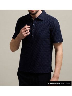 【ニコル/NICOLE / MEN】の【HIDEAWAYS BLACK】バスケットリンクスジャガードポロシャツ 大人の最旬トレンドファッション＆コーディネート founy(ファウニー) ファッション Fashion メンズファッション Fashion for Men シンプル Simple, Minimal ジャカード／ジャガード Jacquard, Woven Pattern スマート Smart, Elegant スリット Slit, Slit Detail バスケット Basket, Basket Bag フィット Fit, Slim Fit ポロシャツ Polo Shirt, Collared Tee リラックス Relax, Relaxed Fit レギュラー Regular, Standard Fit エレガント 上品 Elegant ビジネス 仕事 通勤 Business / Work / Commuting |ID:prp329100004991813