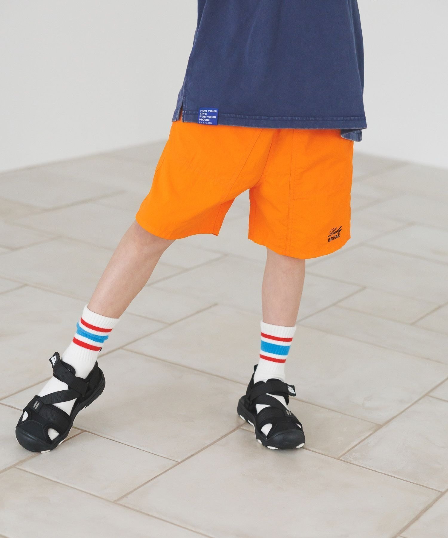 【ベイフロー/BAYFLOW / KIDS】の160cmまで♪撥水機能付き! 【水陸両用】HAPPYカラーショーツ26SS(KIDS) インテリア・キッズ・メンズ・レディースファッション・服の通販 founy(ファウニー) 　ファッション　Fashion　キッズファッション　Fashion for Kids　2026年　2026　2026春夏・S/S　Spring/Summer 2026 SS26　おすすめ　Recommended / Our Picks　ショーツ　Shorts, Short Pants　ショート　Short, Short Length　プリント　Print, Printed Pattern　メンズ　Men's, Menswear　ワンポイント　One Point, Statement Accent　夏　Summer　オレンジ40|ID: prp329100004991979 ipo3291000000037385221