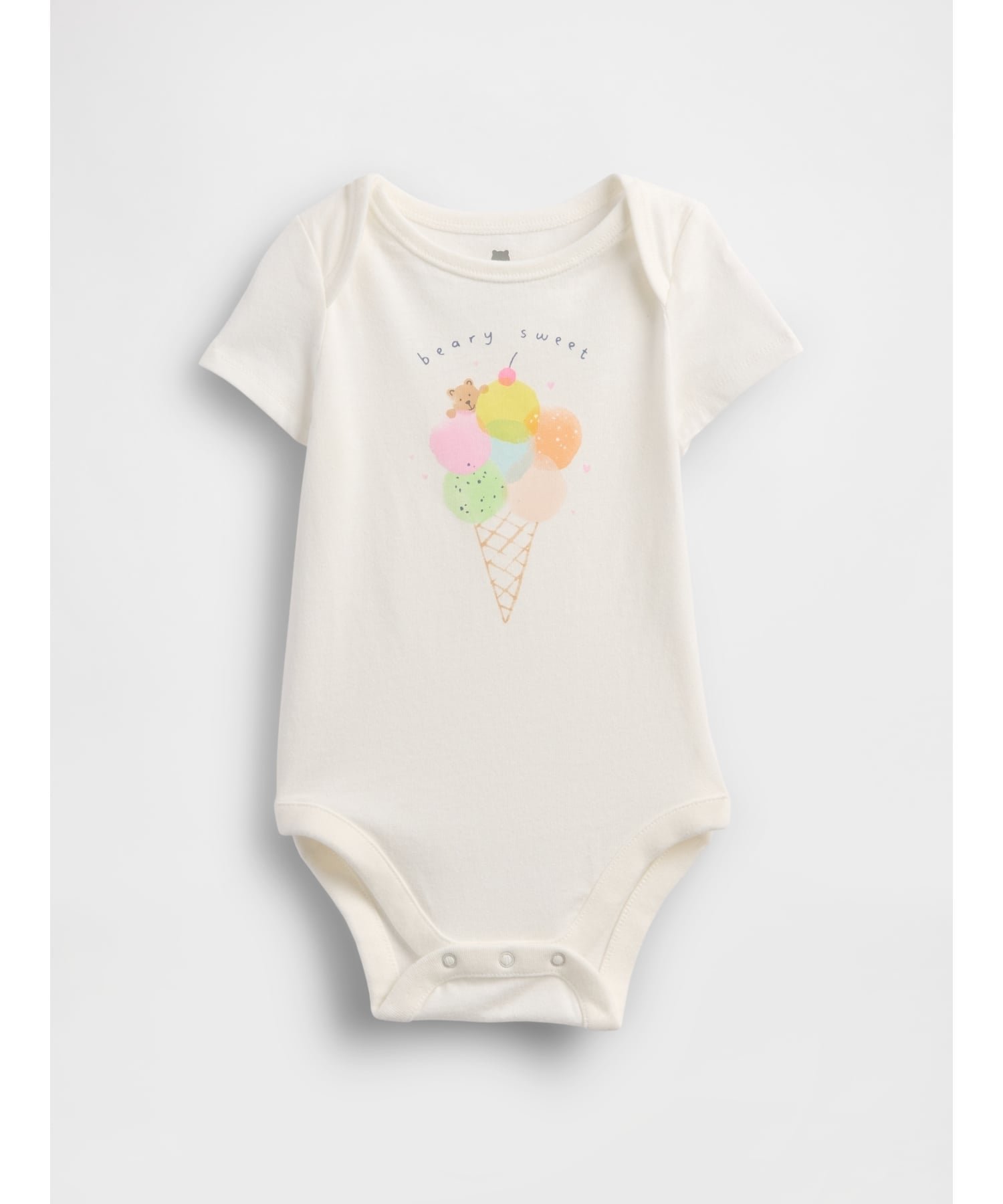 【ギャップ/GAP / KIDS】のはじめてのお気に入り オーガニックコットン100% ボディスーツ (ベビー) インテリア・キッズ・メンズ・レディースファッション・服の通販 founy(ファウニー) 　ファッション　Fashion　キッズファッション　Fashion for Kids　コレクション　Collection, Seasonal Line　スーツ　Suit, Formalwear　ベビー　Baby, Babywear　半袖　Short Sleeve, Half Sleeve　ICE_CREAM_CONE|ID: prp329100004991990 ipo3291000000037385278