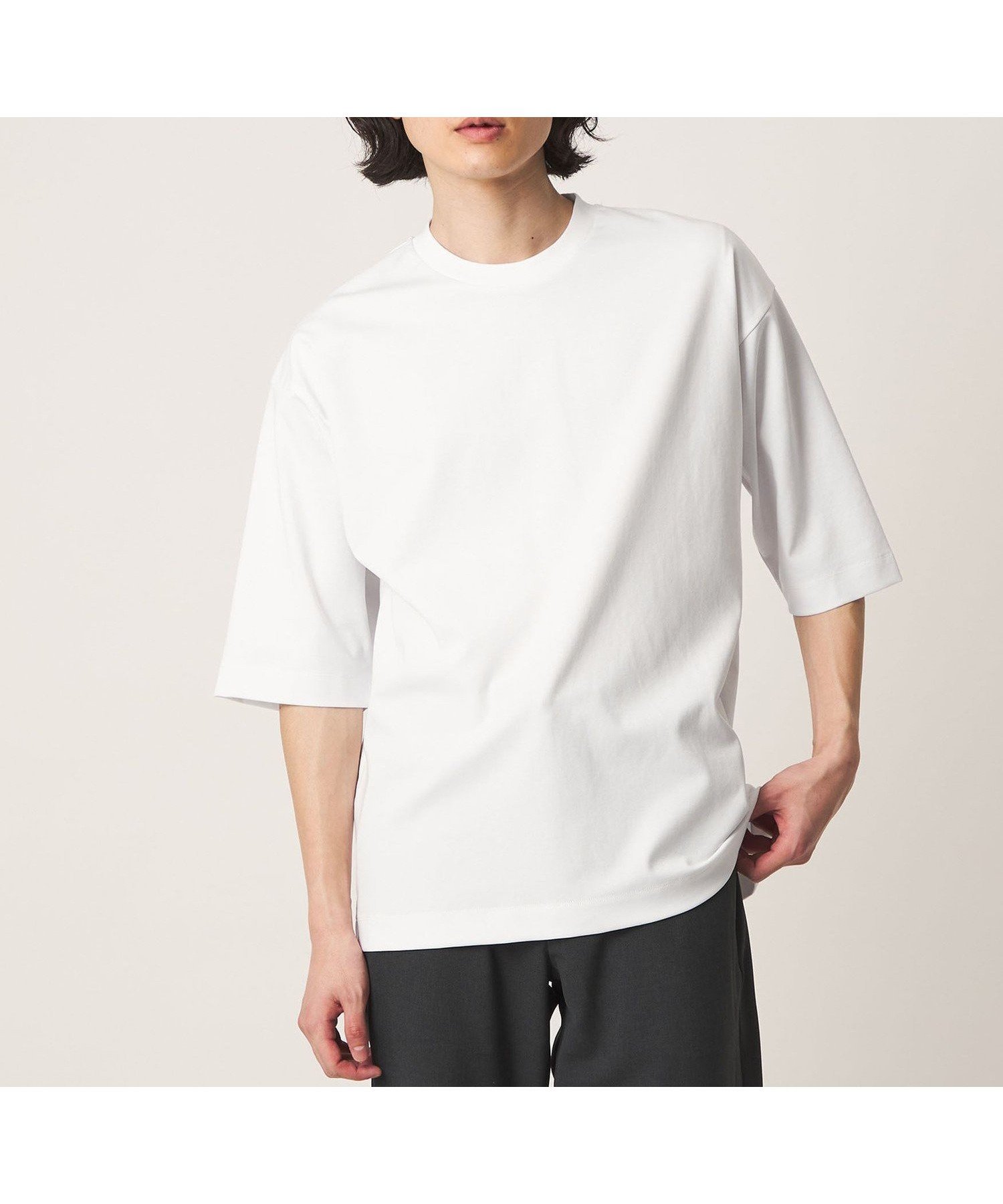【ユナイテッドアローズ/UNITED ARROWS / MEN】のクリア ポンチ リラックス 5分袖 カットソー-接触冷感- A DAY IN THE LIFE インテリア・キッズ・メンズ・レディースファッション・服の通販 founy(ファウニー) 　ファッション　Fashion　メンズファッション　Fashion for Men　トップス・カットソー　Cut & Sew Tops　インナー　Innerwear　春　Spring　カットソー　Cut and Sewn Top　クラシカル　Classical, Vintage-Inspired　シンプル　Simple, Minimal　ジャケット　Jacket, Outerwear　スポーティ　Sporty, Casual Athletic　スラックス　Slacks, Dress Pants　トレンド　Trend, Trending Now　バランス　Balance, Style Balance　ベーシック　Basic, Essential　ボトム　Bottoms, Lower Wear　無地　Plain, Solid Color　リラックス　Relax, Relaxed Fit　S/S・春夏　SS, Spring/Summer, Warm Season　アウトレット　Outlet / Clearance　夏　Summer　エレガント 上品　Elegant　ビジネス 仕事 通勤　Business / Work / Commuting　2026年　2026　2026春夏・S/S　Spring/Summer 2026 SS26　WHITE|ID: prp329100004992018 ipo3291000000037385471