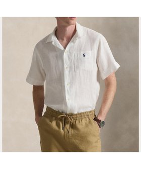【ラルフローレン/RALPH LAUREN / MEN】のクラシック フィット リネン キャンプ シャツ 大人の最旬トレンドファッション＆コーディネート founy(ファウニー) ファッション Fashion メンズファッション Fashion for Men なめらか Smooth, Silky Texture インド Indian Textile クラシック Classic, Timeless Style ストレート Straight, Straight Cut パッチ Patch, Appliqué フィット Fit, Slim Fit プリーツ Pleats, Pleated ポケット Pocket, Pocket Detail ヨーク Yoke, Yoke Design リネン Linen, Linen Fabric 半袖 Short Sleeve, Half Sleeve |ID:prp329100004992346