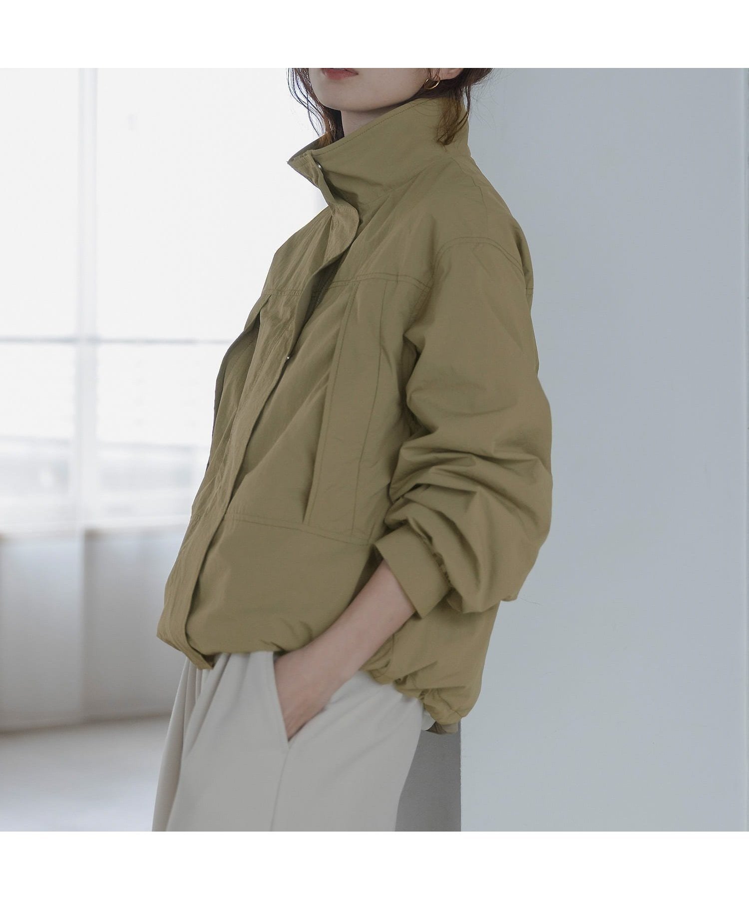 【サニーレーベル/Sonny Label / URBAN RESEARCH】の撥水スタンドカラーナイロンブルゾン インテリア・キッズ・メンズ・レディースファッション・服の通販 founy(ファウニー) 　ファッション　Fashion　レディースファッション　Fashion for Women　アウター　Coat / Outerwear Collection　ブルゾンジャケット・スポーティアウター　Blouson Jackets　カフス　Cuff Design　ジャケット　Jacket, Outerwear　スタンド　Stand Collar, Upright Stand　ドローコード　Drawcord, Drawstring Cord　バランス　Balance, Style Balance　フロント　Front, Front Design　ボトム　Bottoms, Lower Wear　ポケット　Pocket, Pocket Detail　S/S・春夏　SS, Spring/Summer, Warm Season　おすすめ　Recommended / Our Picks　夏　Summer　2026年　2026　2026春夏・S/S　Spring/Summer 2026 SS26　ベージュ系その他|ID: prp329100004992357 ipo3291000000037388124