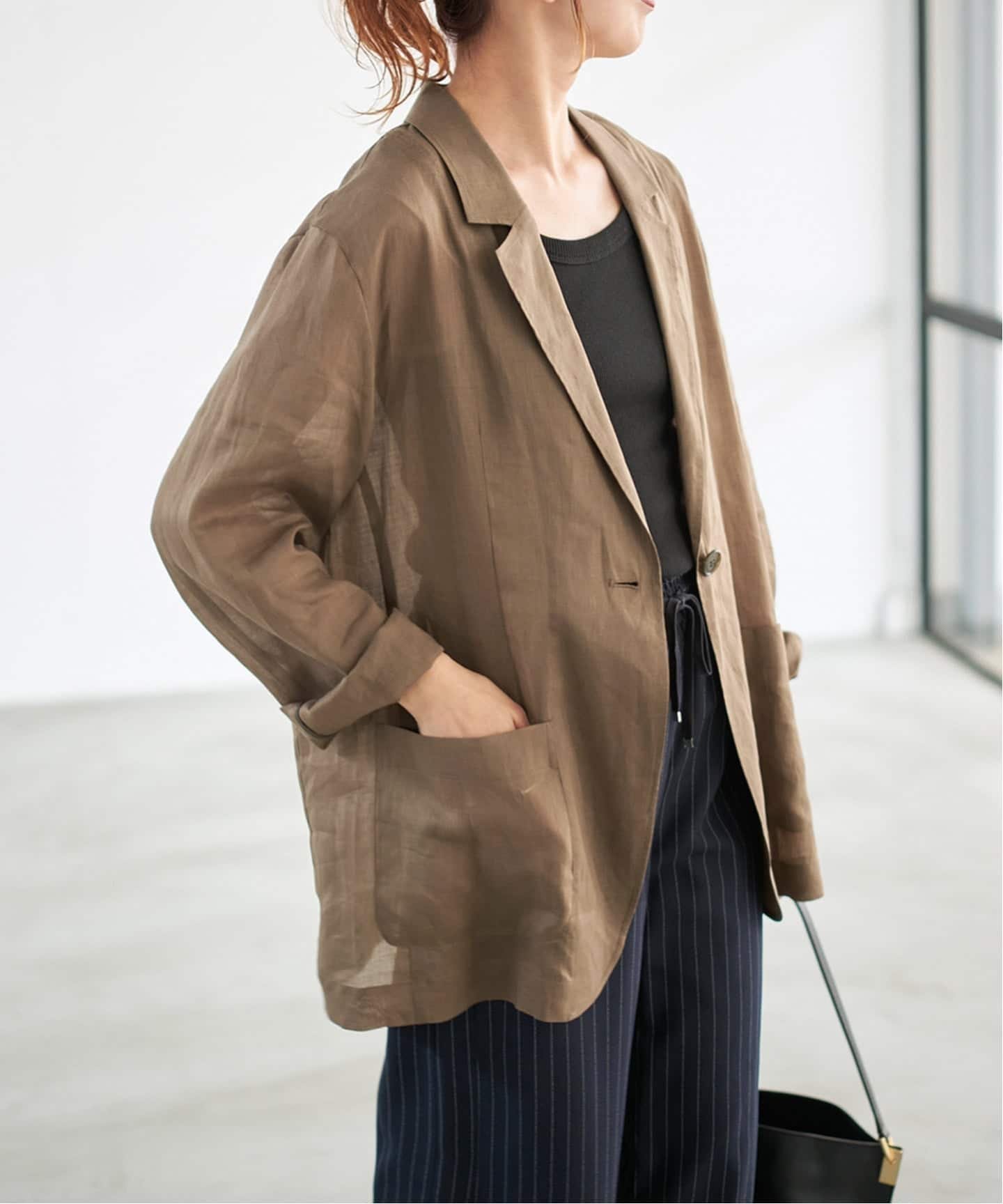 【スピック&スパン/Spick & Span】の《追加》ラミーミックスシアージャケット インテリア・キッズ・メンズ・レディースファッション・服の通販 founy(ファウニー) 　ファッション　Fashion　レディースファッション　Fashion for Women　アウター　Coat / Outerwear Collection　レディースジャケット・軽アウター　Jackets　カーキ|ID: prp329100004992377 ipo3291000000037388242