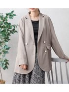 【ヴァン/Vin】のラウンドヘムダブルジャケット 大人の最旬トレンドファッション＆コーディネート founy(ファウニー) ファッション Fashion レディースファッション Fashion for Women アウター Coat / Outerwear Collection レディースジャケット・軽アウター Jackets クラシカル Classical, Vintage-Inspired ジャケット Jacket, Outerwear ダブル Double, Double-Breasted ルーズ Loose, Oversized 羽織 Haori, Light Jacket thumbnail ベージュ|ID: prp329100004992382 ipo3291000000037388256