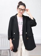 【ヴァン/Vin】のラウンドヘムダブルジャケット 大人の最旬トレンドファッション＆コーディネート founy(ファウニー) ファッション Fashion レディースファッション Fashion for Women アウター Coat / Outerwear Collection レディースジャケット・軽アウター Jackets クラシカル Classical, Vintage-Inspired ジャケット Jacket, Outerwear ダブル Double, Double-Breasted ルーズ Loose, Oversized 羽織 Haori, Light Jacket thumbnail ブラック|ID: prp329100004992382 ipo3291000000037388261