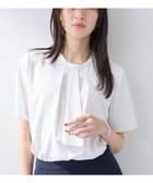 【インディヴィ/INDIVI】の【洗える/UVケア】ストライプ柄 無地 ボウタイ風 半袖ブラウス 大人の最旬トレンドファッション＆コーディネート founy(ファウニー) ファッション Fashion レディースファッション Fashion for Women トップス・カットソー Cut & Sew Tops シャツ・ブラウス・オフィスカジュアル Elegant Blouses & Button-Ups アクセサリー Fashion Accessories インナー Innerwear エレガント 上品 Elegant 洗える Machine Washable ジャケット Jacket, Outerwear ジョーゼット Georgette, Semi-Sheer Fabric ストライプ Stripe, Striped Pattern スマート Smart, Elegant セットアップ Set-Up, Coordinated Outfit ネックレス Necklace, Pendant Necklace フレア Flare, Flared プリント Print, Printed Pattern 半袖 Short Sleeve, Half Sleeve 無地 Plain, Solid Color おすすめ Recommended / Our Picks ビジネス 仕事 通勤 Business / Work / Commuting thumbnail ホワイト|ID: prp329100004992391 ipo3291000000037388334