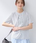 【インディヴィ/INDIVI】の【洗える/UVケア】ストライプ柄 無地 ボウタイ風 半袖ブラウス 大人の最旬トレンドファッション＆コーディネート founy(ファウニー) ファッション Fashion レディースファッション Fashion for Women トップス・カットソー Cut & Sew Tops シャツ・ブラウス・オフィスカジュアル Elegant Blouses & Button-Ups アクセサリー Fashion Accessories インナー Innerwear エレガント 上品 Elegant 洗える Machine Washable ジャケット Jacket, Outerwear ジョーゼット Georgette, Semi-Sheer Fabric ストライプ Stripe, Striped Pattern スマート Smart, Elegant セットアップ Set-Up, Coordinated Outfit ネックレス Necklace, Pendant Necklace フレア Flare, Flared プリント Print, Printed Pattern 半袖 Short Sleeve, Half Sleeve 無地 Plain, Solid Color おすすめ Recommended / Our Picks ビジネス 仕事 通勤 Business / Work / Commuting thumbnail ホワイト|ID: prp329100004992391 ipo3291000000037388336
