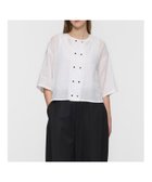 【マーコート/MARcourt】のmizuiro ind リネンダブルクルーネックシャツ 大人の最旬トレンドファッション＆コーディネート founy(ファウニー) ファッション Fashion レディースファッション Fashion for Women トップス・カットソー Cut & Sew Tops シャツ・ブラウス・オフィスカジュアル Elegant Blouses & Button-Ups シンプル Simple, Minimal フレンチ French, French Style ボトム Bottoms, Lower Wear ポケット Pocket, Pocket Detail リネン Linen, Linen Fabric 無地 Plain, Solid Color thumbnail オフホワイト|ID: prp329100004992394 ipo3291000000037388366