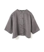 【マーコート/MARcourt】のmizuiro ind リネンダブルクルーネックシャツ 大人の最旬トレンドファッション＆コーディネート founy(ファウニー) ファッション Fashion レディースファッション Fashion for Women トップス・カットソー Cut & Sew Tops シャツ・ブラウス・オフィスカジュアル Elegant Blouses & Button-Ups シンプル Simple, Minimal フレンチ French, French Style ボトム Bottoms, Lower Wear ポケット Pocket, Pocket Detail リネン Linen, Linen Fabric 無地 Plain, Solid Color thumbnail ダークグレー|ID: prp329100004992394 ipo3291000000037388369