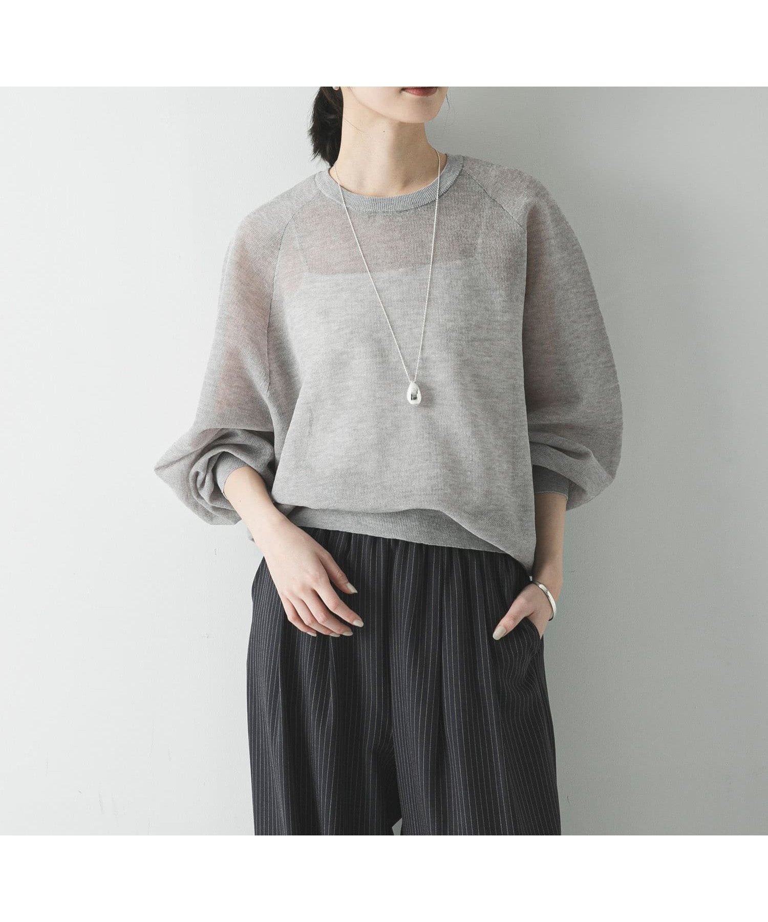 【アーバンリサーチ/URBAN RESEARCH】のリネン混スポンディッシュニット インテリア・キッズ・メンズ・レディースファッション・服の通販 founy(ファウニー) 　ファッション　Fashion　レディースファッション　Fashion for Women　トップス・カットソー　Cut & Sew Tops　ニット　Knit Tops & Sweaters　春　Spring　キャミソール　Camisole, Spaghetti Strap Top　シアー　Sheer, See-Through　人気　Popular, Best Seller　バランス　Balance, Style Balance　ボトム　Bottoms, Lower Wear　ミックス　Mix, Mixed Style　リネン　Linen, Linen Fabric　ルーズ　Loose, Oversized　ロング　Long, Long-Length　S/S・春夏　SS, Spring/Summer, Warm Season　おすすめ　Recommended / Our Picks　夏　Summer　2026年　2026　2026春夏・S/S　Spring/Summer 2026 SS26　グレー|ID: prp329100004992407 ipo3291000000037388453