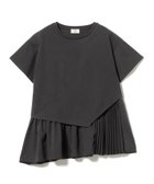 【ビームス ハート/BEAMS HEART】の異素材 アシンメトリー プルオーバー 26SS ウォッシャブル 大人の最旬トレンドファッション＆コーディネート founy(ファウニー) ファッション Fashion レディースファッション Fashion for Women トップス・カットソー Cut & Sew Tops カジュアルプルオーバー・ニットトップス Pullovers & Knit Tops / Casual Pullovers 2026年 2026 2026春夏・S/S Spring/Summer 2026 SS26 アシンメトリー Asymmetrical Style ウォッシャブル Machine Washable エレガント 上品 Elegant カットソー Cut and Sewn Top シンプル Simple, Minimal ブロード Broadcloth, Fine Cotton プリーツ Pleats, Pleated thumbnail CHARCOAL|ID: prp329100004992423 ipo3291000000037388553