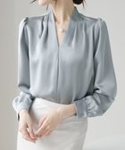 【ミニミニストア/miniministore】のサテン風シャツブラウス Vネックトップス 大人の最旬トレンドファッション&コーディネート founy(ファウニー) ファッション Fashion レディースファッション Fashion for Women トップス・カットソー Cut & Sew Tops シャツ・ブラウス・オフィスカジュアル Elegant Blouses & Button-Ups Vネックトップス V-Neck Tops / V-Cut Neckline Shirts インナー Innerwear カーディガン Cardigan, Knitwear サテン Satin, Glossy Fabric ジャケット Jacket, Outerwear とろみ Fluid, Flowy Fabric デコルテ Décolleté, Neckline 長袖 Long Sleeve, Full Sleeve エレガント 上品 Elegant 入学式 Entrance Ceremony 卒業式 Graduation Ceremony ビジネス 仕事 通勤 Business / Work / Commuting thumbnail ブルーグレー|ID: prp329100004992434 ipo3291000000037388608
