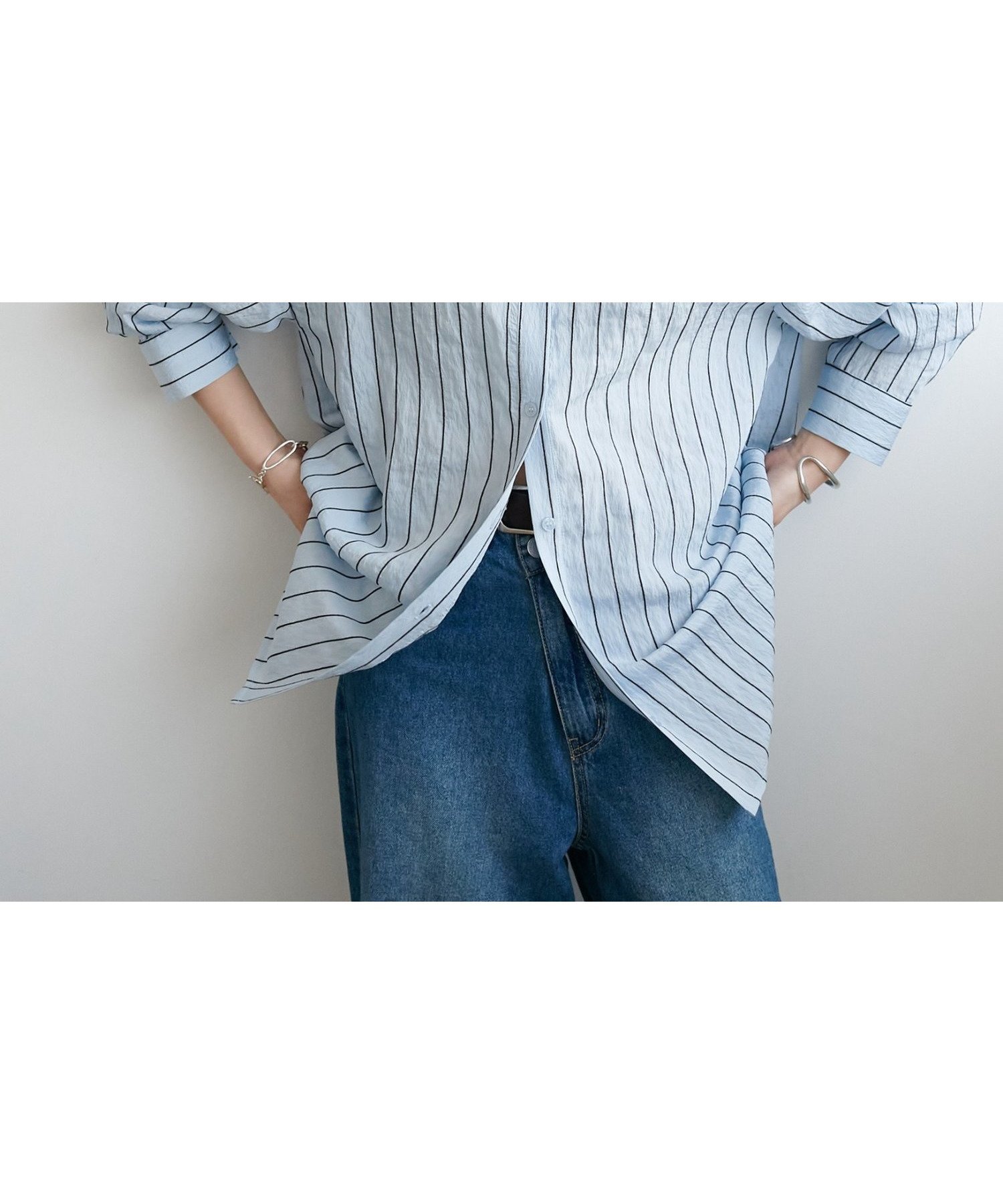【ディスコート/Discoat】の【marusara】モールストライプシャツ インテリア・キッズ・メンズ・レディースファッション・服の通販 founy(ファウニー) 　ファッション　Fashion　レディースファッション　Fashion for Women　トップス・カットソー　Cut & Sew Tops　シャツ・ブラウス・オフィスカジュアル　Elegant Blouses & Button-Ups　おすすめ　Recommended / Our Picks　とろみ　Fluid, Flowy Fabric　インナー　Innerwear　キャミソール　Camisole, Spaghetti Strap Top　シンプル　Simple, Minimal　ストライプ　Stripe, Striped Pattern　スラックス　Slacks, Dress Pants　デニム　Denim, Jeans Material　吸水　Absorbent, Quick-Dry　サックスブルー|ID: prp329100004992437 ipo3291000000037388624