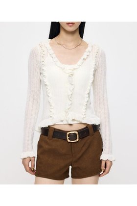 【マウジー/moussy】のPOINTELLE RUFFLE カーディガン キャミソール 大人の最旬トレンドファッション&コーディネート founy(ファウニー) ファッション Fashion レディースファッション Fashion for Women トップス・カットソー Cut & Sew Tops カーディガン・羽織り Layered Style Cardigans キャミソール&ノースリーブ Camisoles & Sleeveless Tops 春 Spring カーディガン Cardigan, Knitwear キャミソール Camisole, Spaghetti Strap Top 透かし Cut-Out, Lacework デニム Denim, Jeans Material 人気 Popular, Best Seller ボトム Bottoms, Lower Wear ラッフル Ruffle, Frill ラップ Wrap, Wrap Design 再入荷 Restock / Back in Stock おすすめ Recommended / Our Picks |ID:prp329100004992438