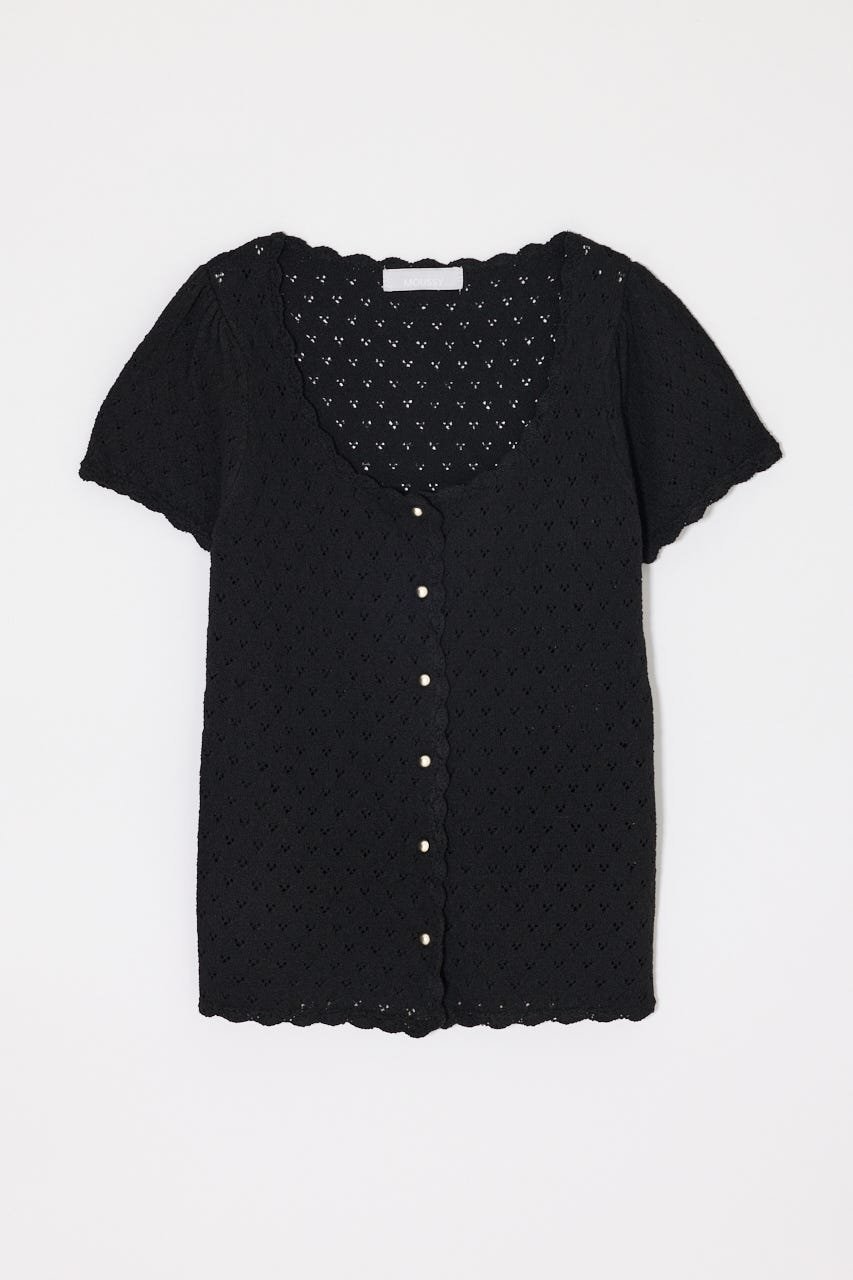 【マウジー/moussy】のEYELET BUTTON UP トップス インテリア・キッズ・メンズ・レディースファッション・服の通販 founy(ファウニー) ファッション Fashion レディースファッション Fashion for Women トップス・カットソー Cut & Sew Tops おすすめ Recommended / Our Picks アイレット Eyelet Lace インナー Innerwear コンパクト Compact, Small Size デニム Denim, Jeans Material 人気 Popular, Best Seller 再入荷 Restock / Back in Stock 定番 Standard, Basic Item BLK|ID: prp329100004992444 ipo3291000000037388685