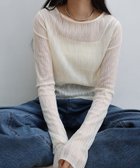【アンドミー/andme】の【選べるネックデザイン】ウェーブ チュール シアー 長袖 トップス 大人の最旬トレンドファッション＆コーディネート founy(ファウニー) ファッション Fashion レディースファッション Fashion for Women トップス・カットソー Cut & Sew Tops ウェーブ Wavy Pattern シアー Sheer, See-Through シンプル Simple, Minimal チュール Tulip, Tulip Motif 長袖 Long Sleeve, Full Sleeve おすすめ Recommended / Our Picks thumbnail アイボリー【A】|ID: prp329100004992446 ipo3291000000037388696