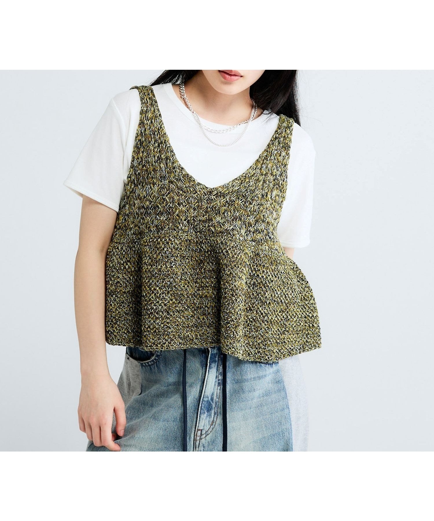 【ジーナシス/JEANASiS】の2WAYコットンメランジニットNS 大人の最旬トレンドファッション＆コーディネート founy(ファウニー) 　ファッション　Fashion　レディースファッション　Fashion for Women　トップス・カットソー　Cut & Sew Tops　ニット　Knit Tops & Sweaters　インナー　Innerwear　タンク　Tank Top, Sleeveless Top　デニム　Denim, Jeans Material　トレンド　Trend, Trending Now　定番　Standard, Basic Item　フェミニン　Feminine, Girly　ペプラム　Peplum, Flared Hem　ボトム　Bottoms, Lower Wear　半袖　Short Sleeve, Half Sleeve　ミリタリー　Military, Army Style　おすすめ　Recommended / Our Picks　夏　Summer　 other-1|ID: prp329100004992449 ipo3291000000037388709