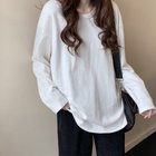 【ミニミニストア/miniministore】のゆったり 着やせ 長袖プルオーバー 無地 大人の最旬トレンドファッション＆コーディネート founy(ファウニー) ファッション Fashion レディースファッション Fashion for Women トップス・カットソー Cut & Sew Tops カジュアルプルオーバー・ニットトップス Pullovers & Knit Tops / Casual Pullovers オレンジ Orange カットソー Cut and Sewn Top ガウチョパンツ Gaucho Pants, Culottes デニム Denim, Jeans Material リラックス Relax, Relaxed Fit ルーズ Loose, Oversized ロング Long, Long-Length 定番 Standard, Basic Item 無地 Plain, Solid Color 長袖 Long Sleeve, Full Sleeve thumbnail ホワイト|ID: prp329100004992464 ipo3291000000037388845